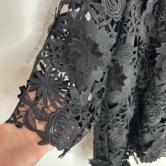 Tuckernuck Guipure Lace Faye Blouse black size XXXL event party holiday - Picture 10 of 11